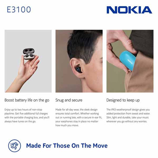 Nokia Essential True Wireless Earphones (E3100) Blue