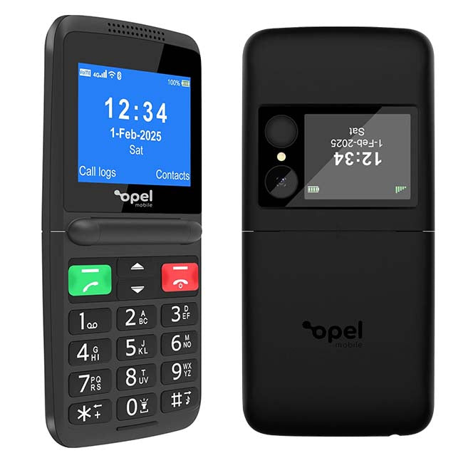 Opel Flip Fold 4G (2.4-inch, 64MB RAM+128MB Storage) - Black