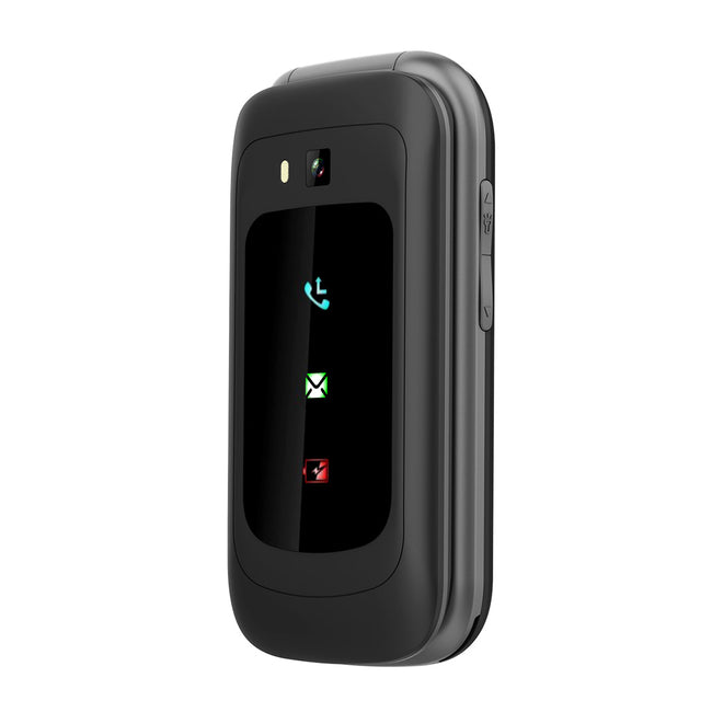Opel TouchFlip 4G (2.8-inch, Big Button, Flip Phone) - Black