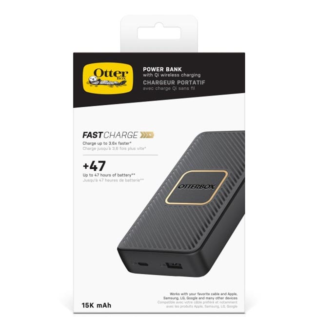 OtterBox 15K mAh Fast Charge Wireless Power Bank - Black