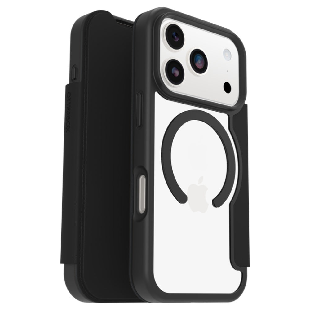 OtterBox React Folio MagSafe Case (Suits iPhone 17 Pro) - Black Crystal