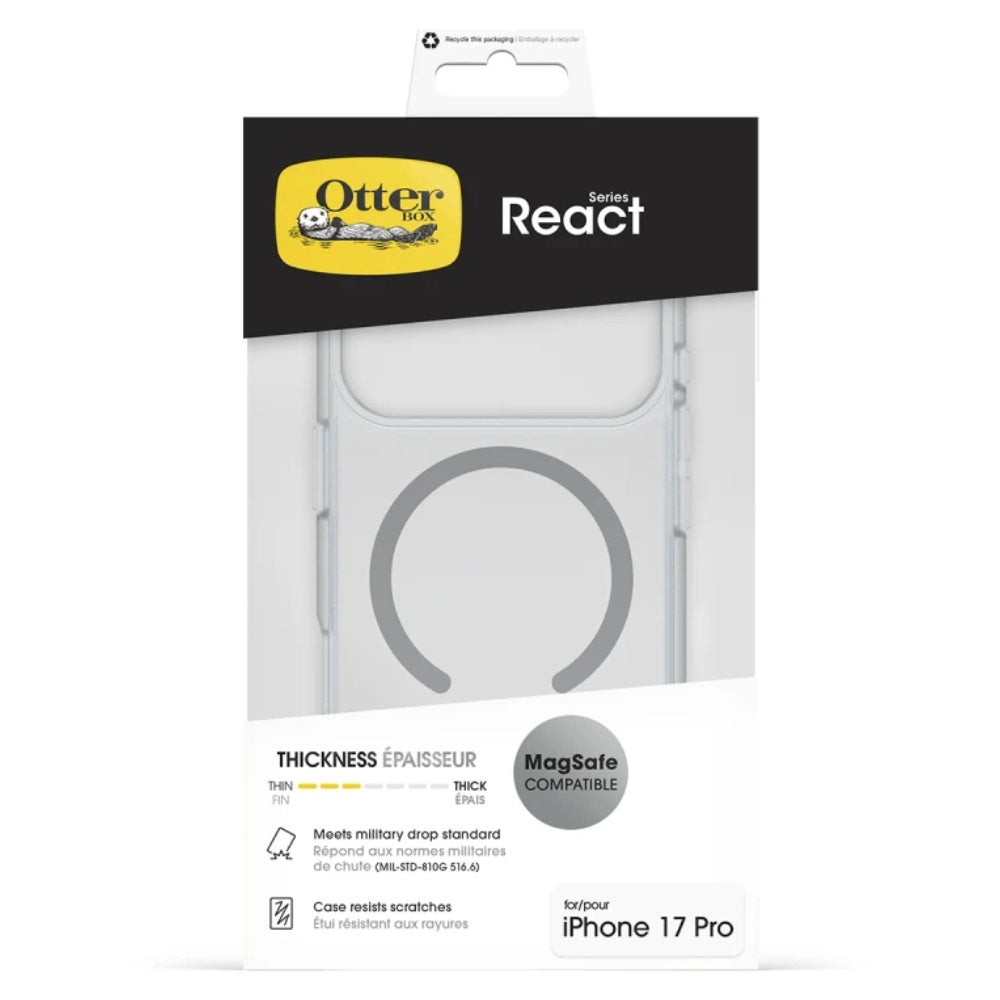 OtterBox React MagSafe Case (Suits iPhone 17 Pro) - Clear