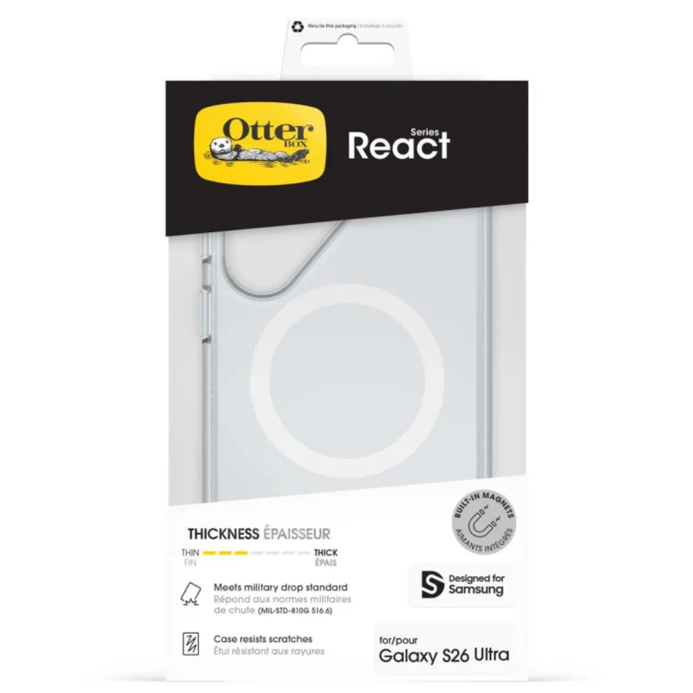 OtterBox React Magnetic Case (Suits Galaxy S26 Ultra) - Clear