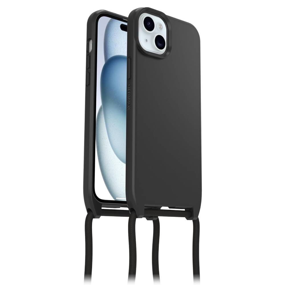 OtterBox React Necklace Lanyard Strap MagSafe Case (Suits iPhone 15 Plus/ 14 Plus) - Black