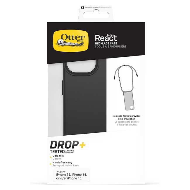 OtterBox React Necklace MagSafe Case (Suits iPhone 15) - Black