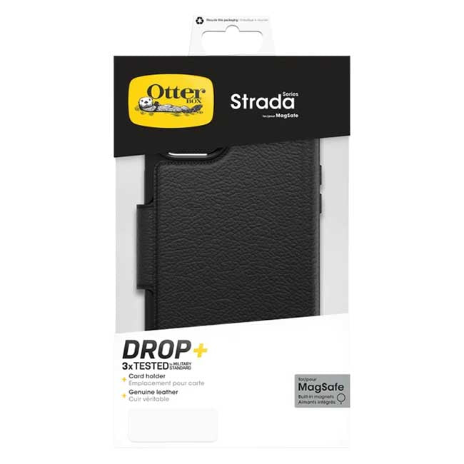 OtterBox Strada Folio MagSafe Case (Suits iPhone 15 Plus) - Black