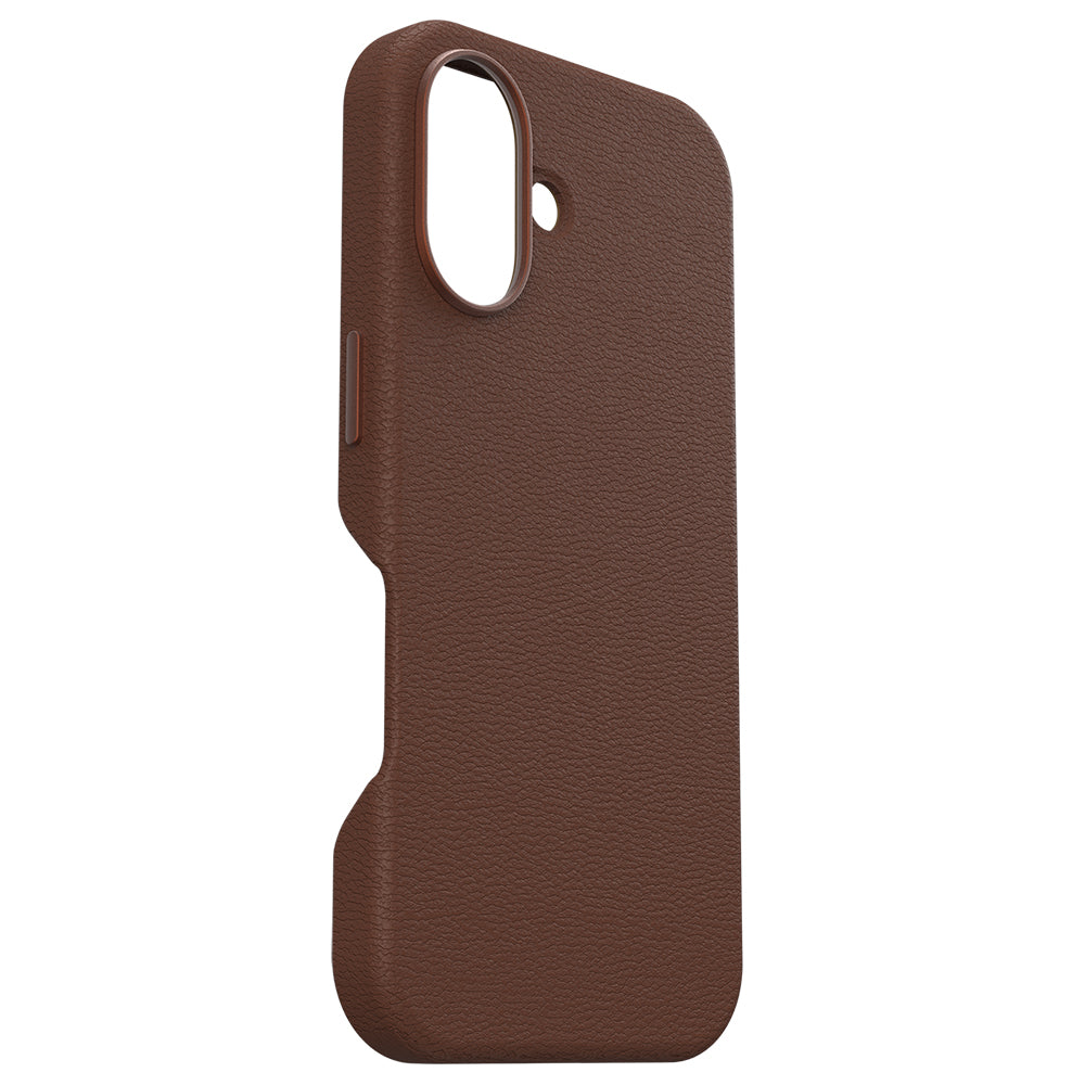 OtterBox Symmetry Cactus Leather MagSafe Case (Suits iPhone 16) - Brown