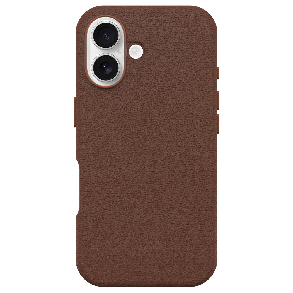 OtterBox Symmetry Cactus Leather MagSafe Case (Suits iPhone 16) - Brown