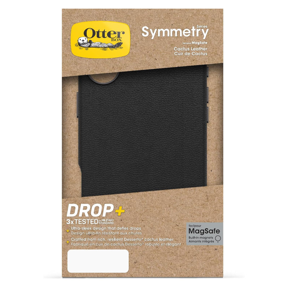 OtterBox Symmetry Cactus MagSafe Leather Case (Suits iPhone 16 Plus) - Noir Ash