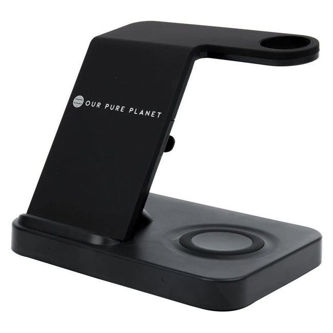 Our Pure Planet 3-in-1 Wireless Induction Charger - Black