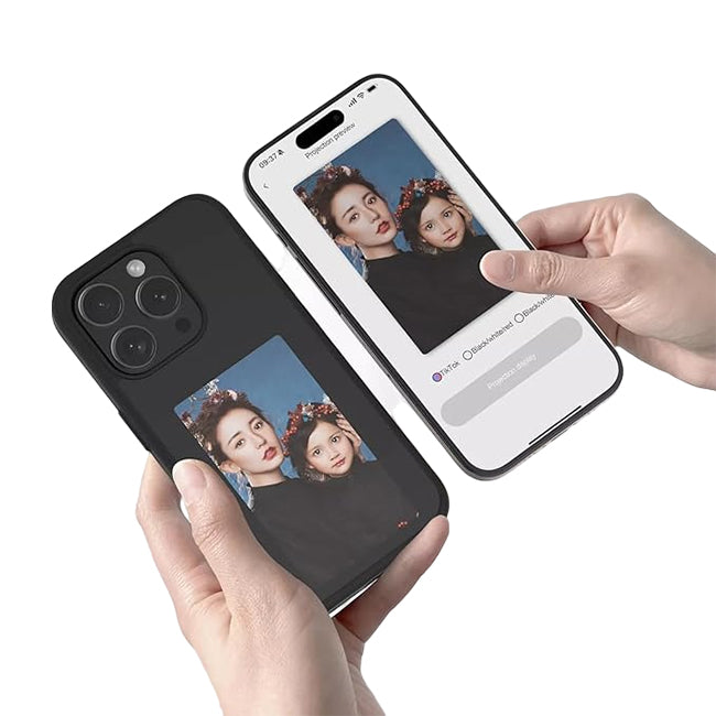 Pop Phones Smart NFC E-Ink Screen Case (Suits iPhone 15 Pro Max) - Black