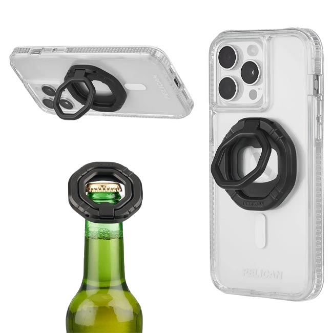 Pelican Magnetic 3-in-1 Multi Tool (Bottle Opener, Phone Stand, Grip) - Black