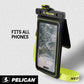 Pelican Marine Waterproof Floating Phone Pouch with Storage Pocket - Black / Hi-Vis Yellow
