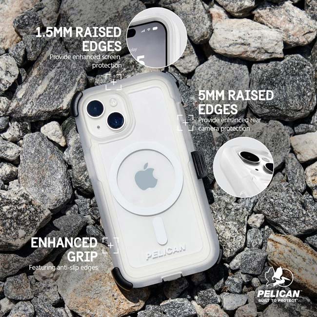 Pelican Voyager Case (Suits iPhone 15) - Clear