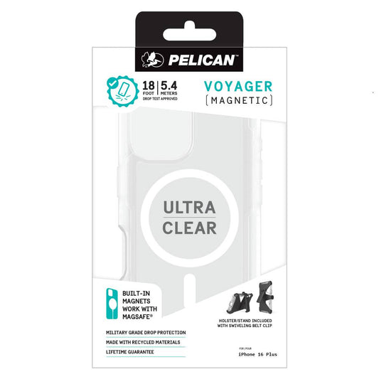 Pelican Voyager MagSafe Case (Suits iPhone 16 Plus) - Clear