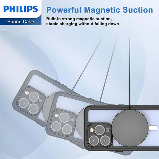 Philips Full Protection Waterproof MagSafe Case (Suits iPhone 15 Pro) - Black