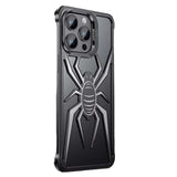 Pop Phones Metal Spider Hollow Case (Suits iPhone 15 Pro) - Black/White