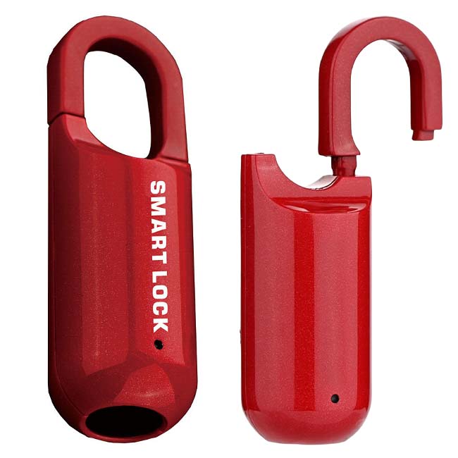 Pop Phones Smart Fingerprint Lock Padlock USB Charge - Red