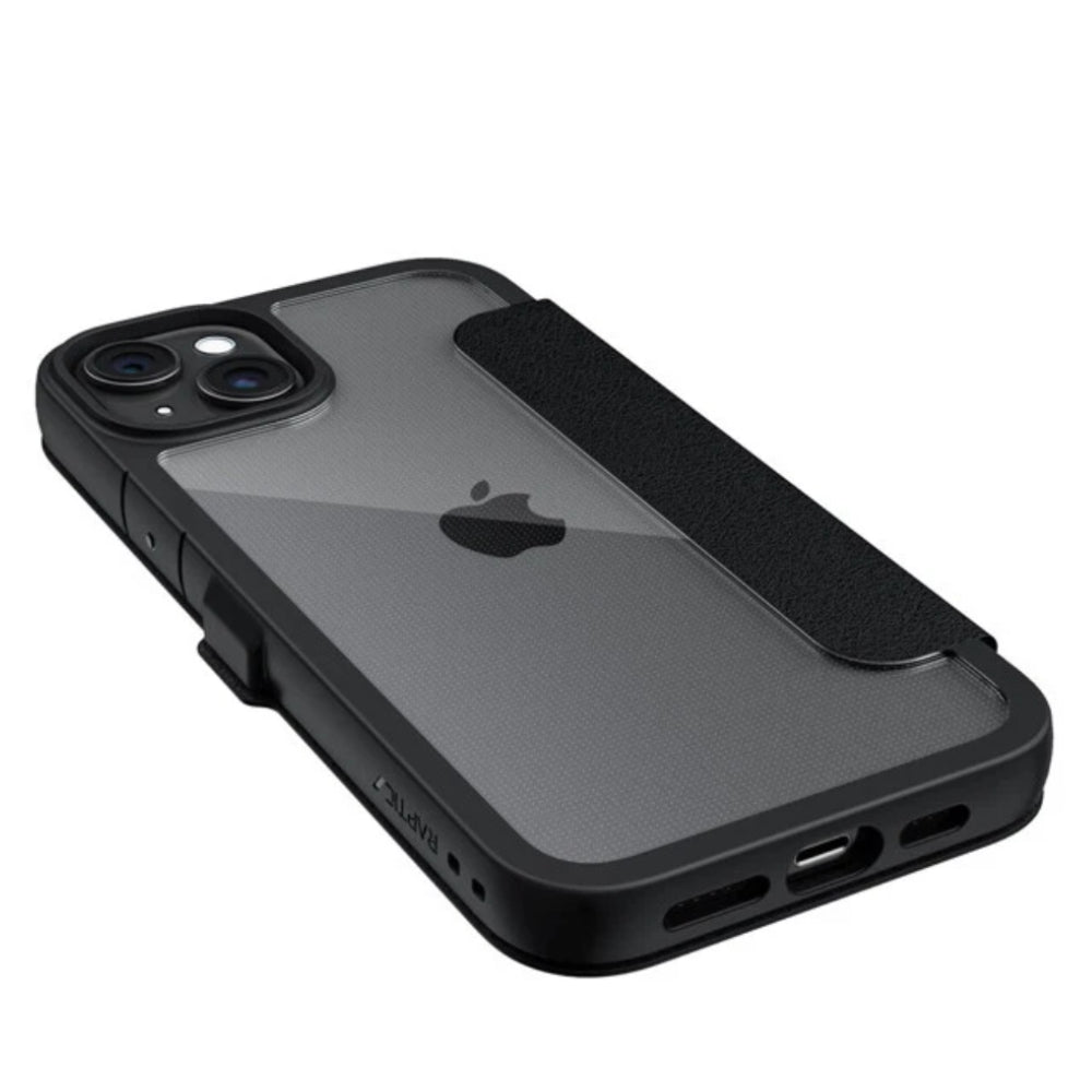Raptic Urban Folio Wallet Case (Suits iPhone 15 Plus) - Black