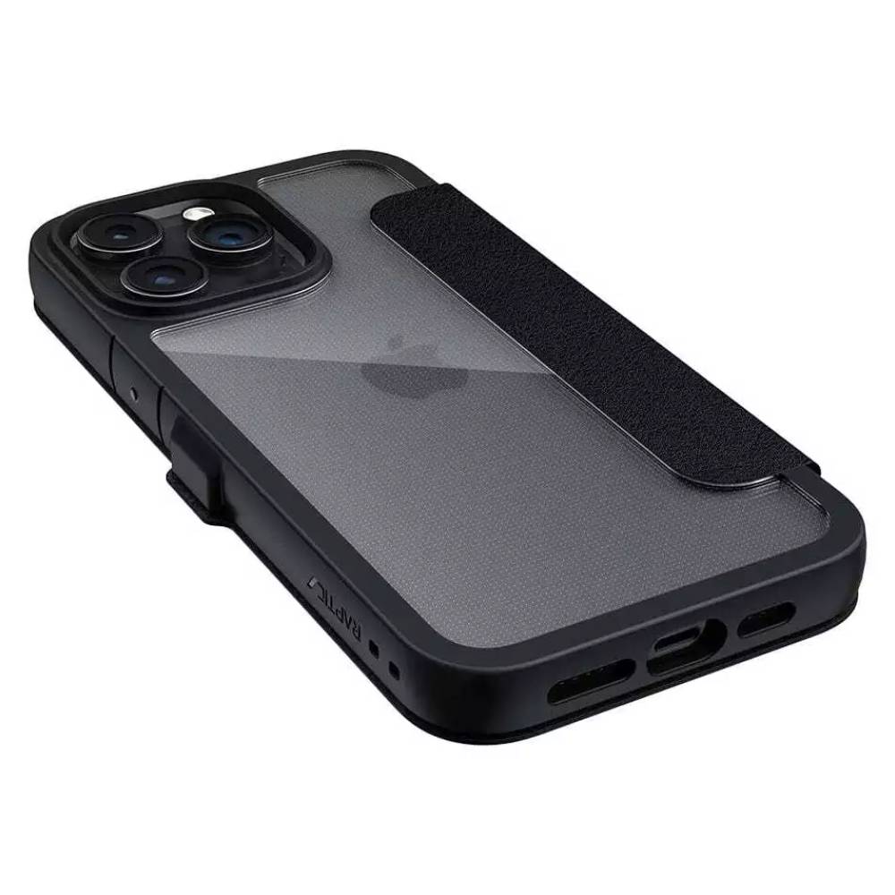 Raptic Urban Folio Wallet Case (Suits iPhone 15 Pro) - Black