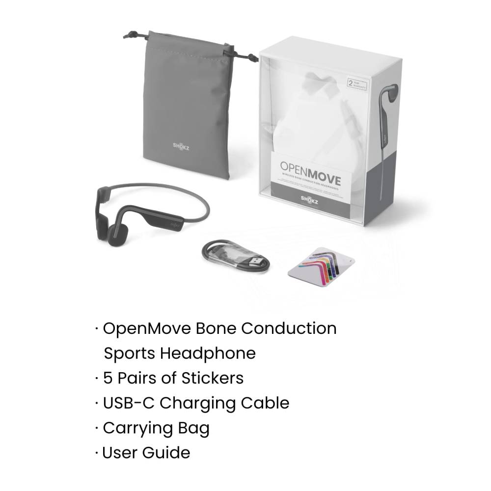 SHOKZ OpenMove Wireless Open-Ear Headphones - Slate Grey