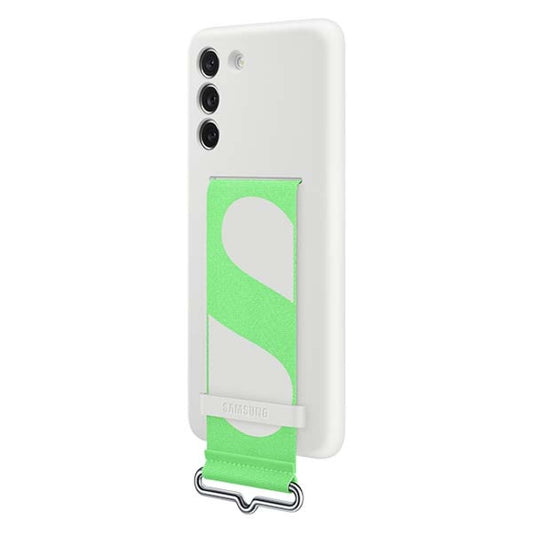 Samsung Silicone Cover with Strap (Suits Galaxy S21 FE) - White