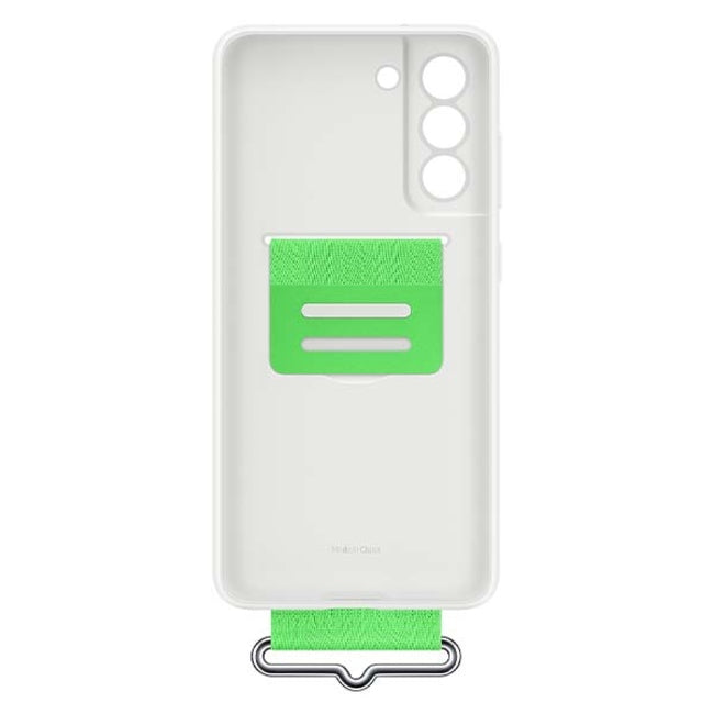Samsung Silicone Cover with Strap (Suits Galaxy S21 FE) - White