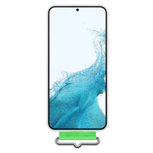 Samsung Silicone Cover with Strap (Suits Galaxy S22) - White