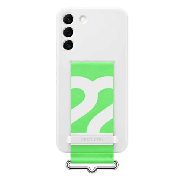 Samsung Silicone Cover with Strap (Suits Galaxy S22+ ) - White