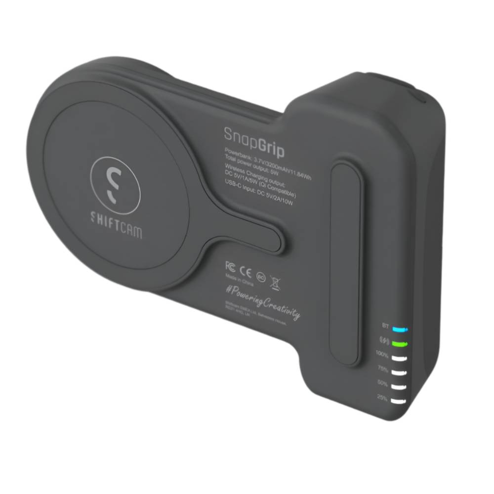 ShiftCam SnapGrip Phone Camera Grip with Power Bank - Midnight