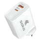 Soka 45W Gan3 Fast Wall Charger Adapter [USB C + USB A] - White