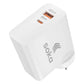 Soka 65W Gan3 Fast Wall Charger Adapter [USB C + USB A] - White