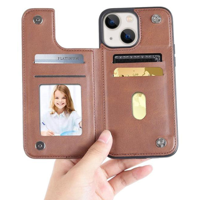 Soka Hanman Card Leather Case (Suits iPhone 15 Plus) - Brown