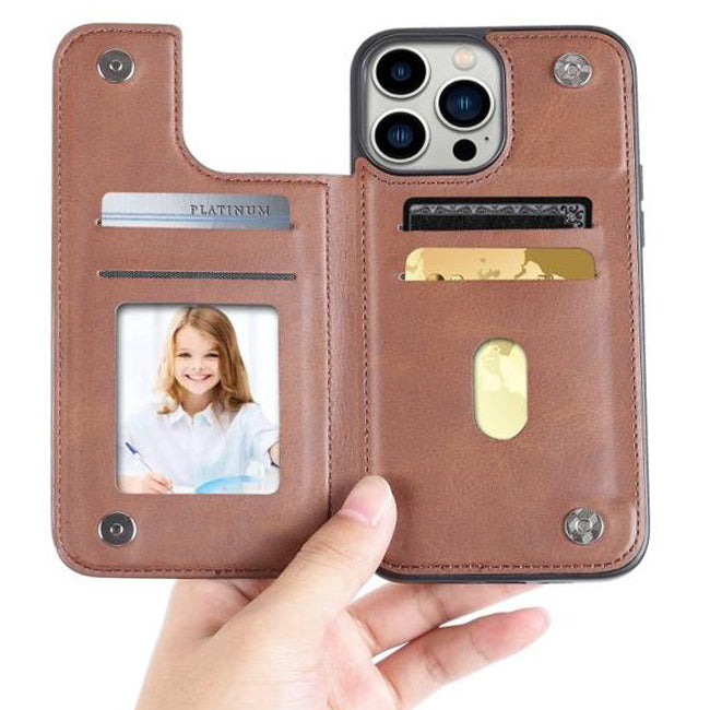 Soka Hanman Card Leather Case (Suits iPhone 15 Pro) - Brown