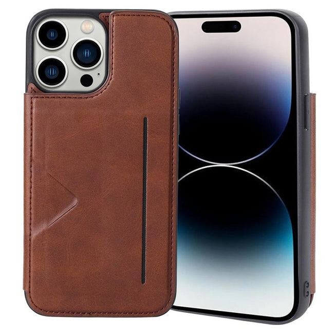 Soka Hanman Card Leather Case (Suits iPhone 15 Pro) - Brown