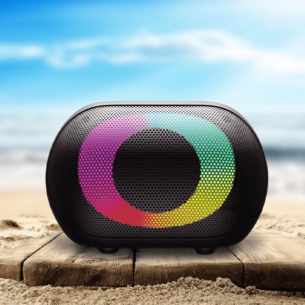 Sway Halo LED IPX5 Splash Resistant 10W Bluetooth Speaker - Black
