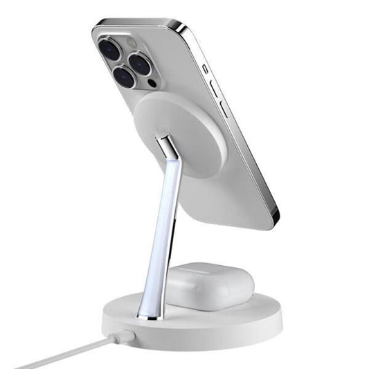 SwitchEasy MagPower 2-in-1 Magnetic Wireless Charging Stand - White