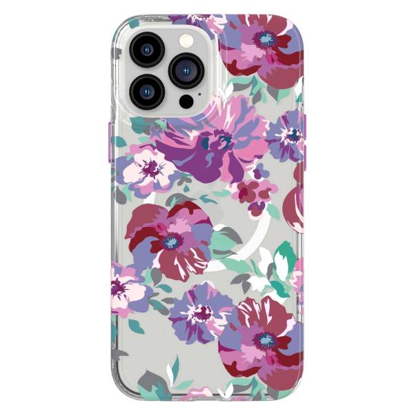 Tech21 Evo Art MagSafe Case (Suits iPhone 13 Pro) - Purple Anemone
