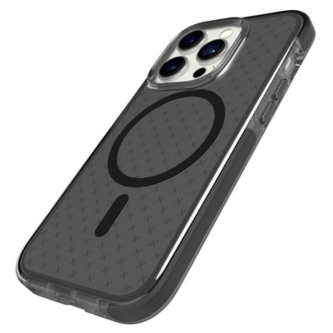 Tech21 Evo Check MagSafe Case (Suits iPhone 14 Pro) - Smokey Black