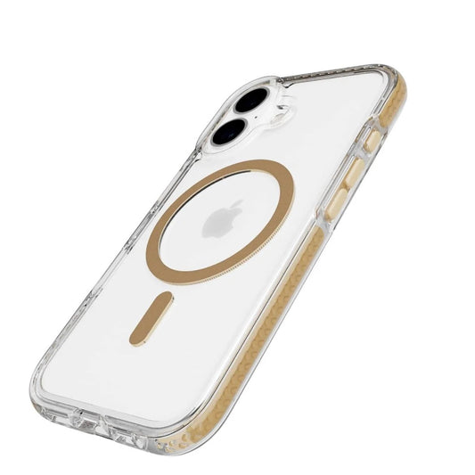 Tech21 EvoCrystal Magsafe Case (Suits iPhone 16) - Clear/Gold