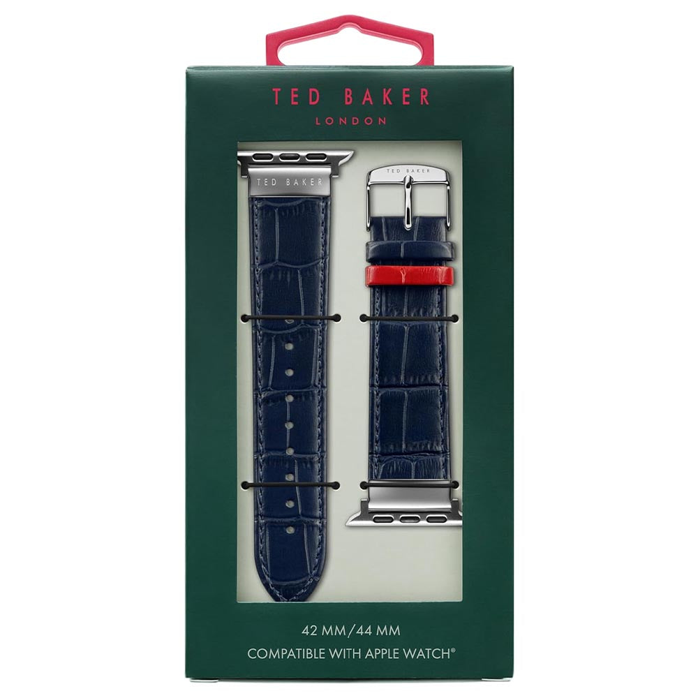 Ted Baker Croco Leather Apple Watch Strap (42/ 44 MM) - Blue