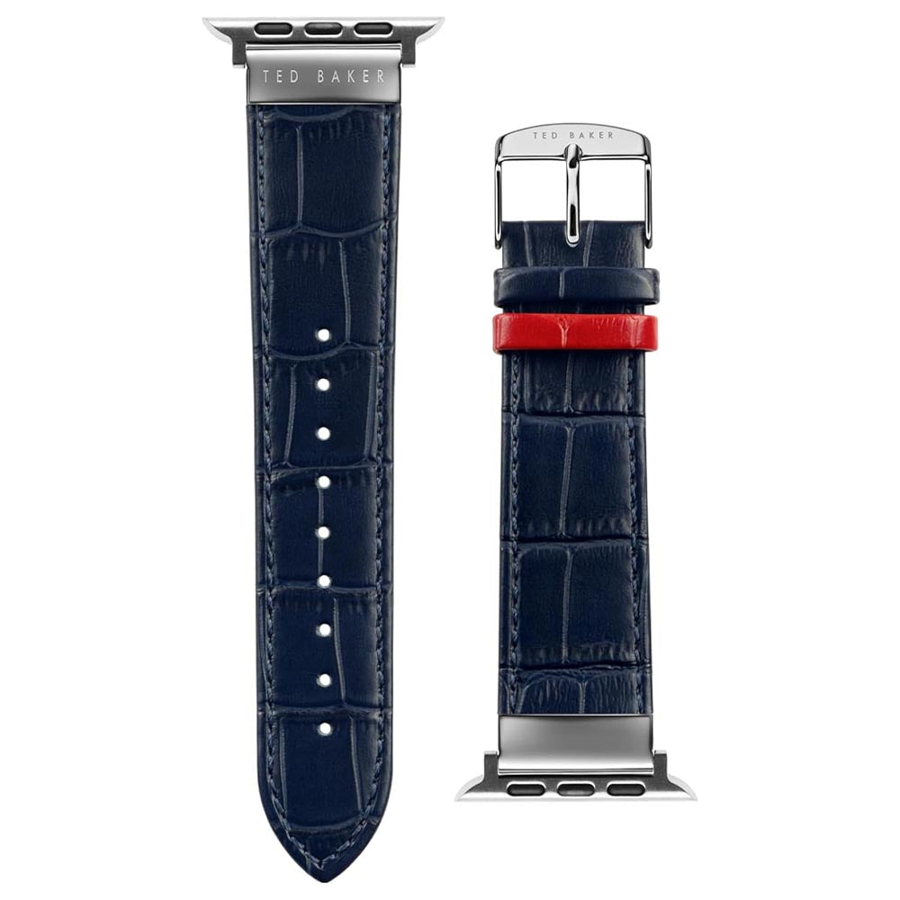 Ted Baker Croco Leather Apple Watch Strap (42/ 44 MM) - Blue