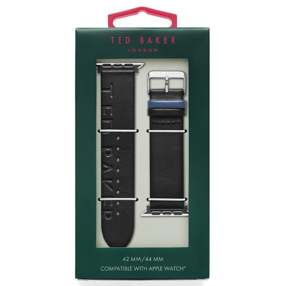 Ted Baker Ted Logo Leather Apple Watch Strap (42/ 44 MM) - Black