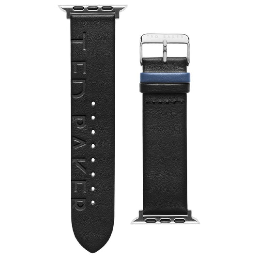 Ted Baker Ted Logo Leather Apple Watch Strap (42/ 44 MM) - Black