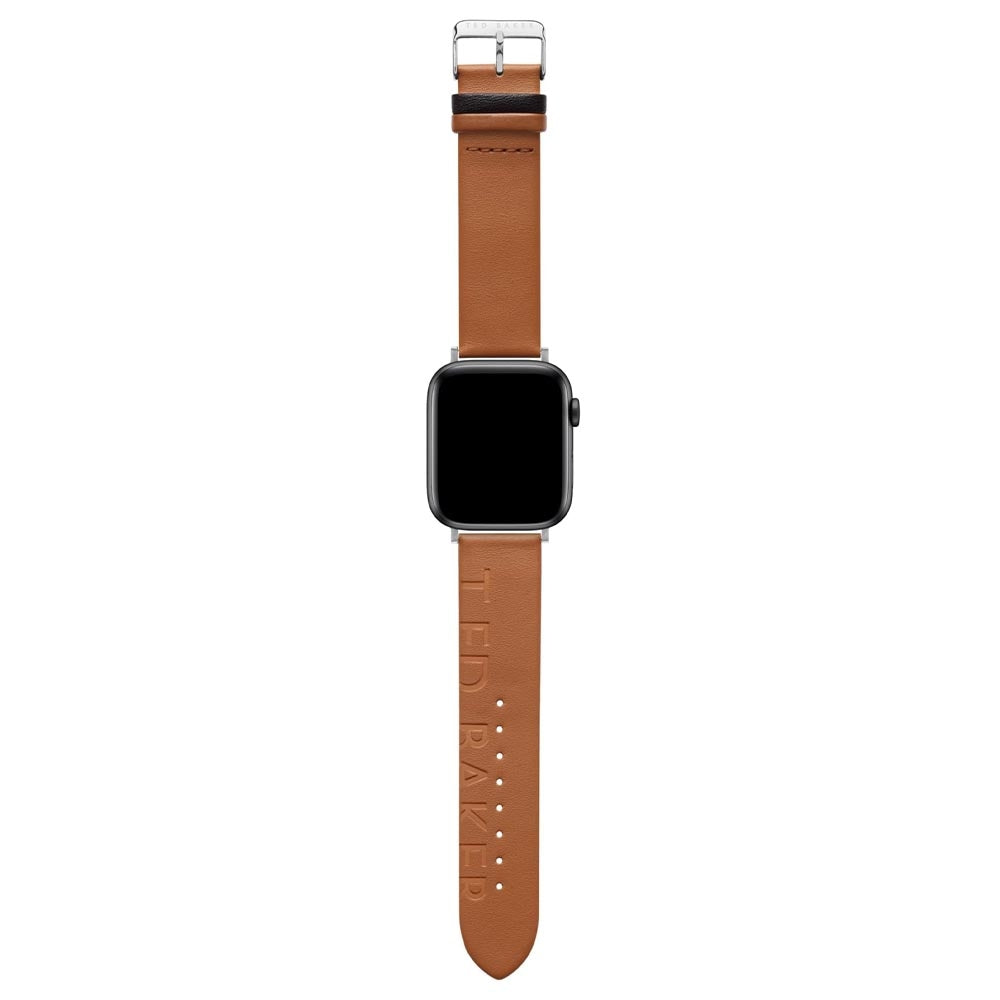 Ted Baker Ted Logo Leather Apple Watch Strap (42/ 44 MM) - Tan