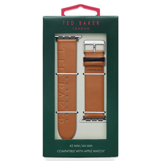 Ted Baker Ted Logo Leather Apple Watch Strap (42/ 44 MM) - Tan