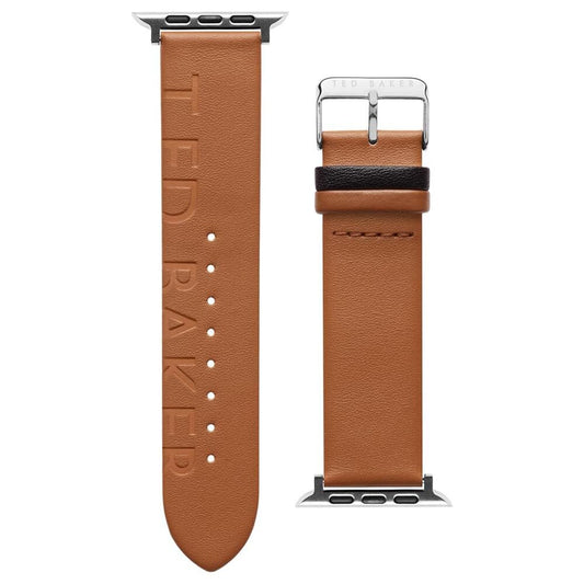 Ted Baker Ted Logo Leather Apple Watch Strap (42/ 44 MM) - Tan