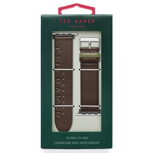 Ted Baker Ted Logo Leather Apple Watch Strap (42/ 44 MM) - Brown