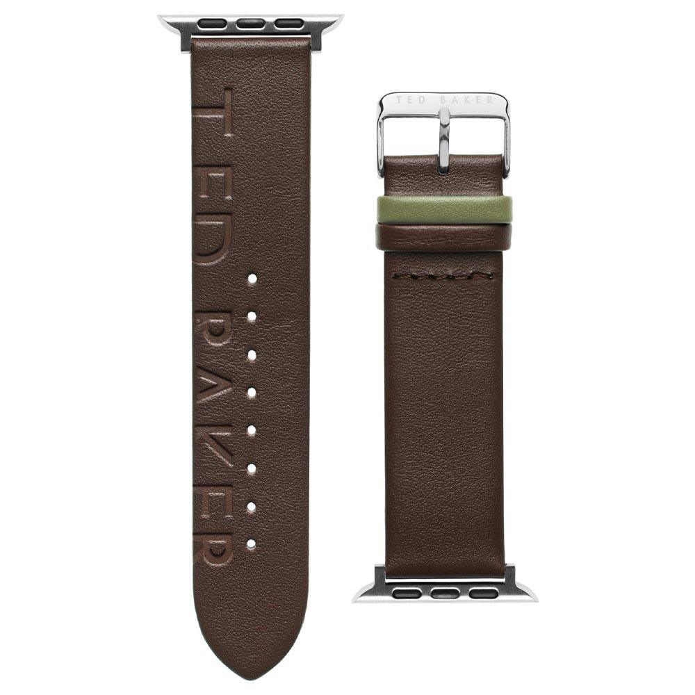 Ted Baker Ted Logo Leather Apple Watch Strap (42/ 44 MM) - Brown