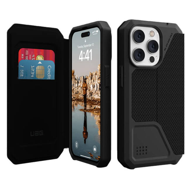 UAG Metropolis Case (Suits iPhone 14 Pro) - Kevlar Black